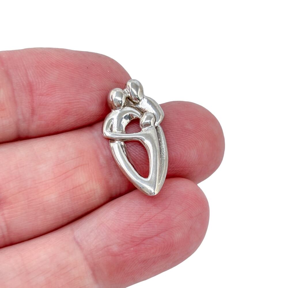 Vintage Sterling Silver 925 Family Trio Embrace Pendant